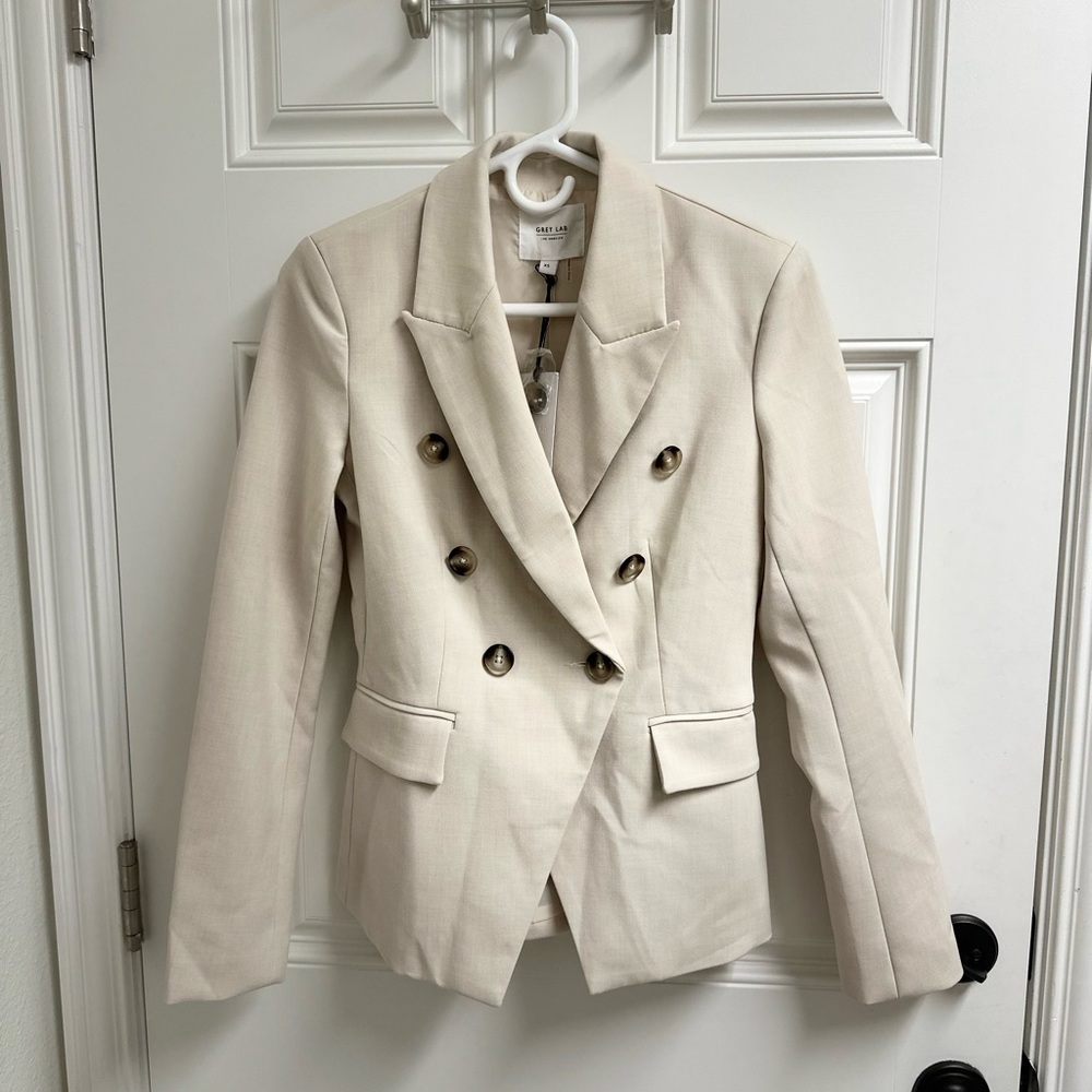GREY LAB White Blazer Classic Suit Jacket